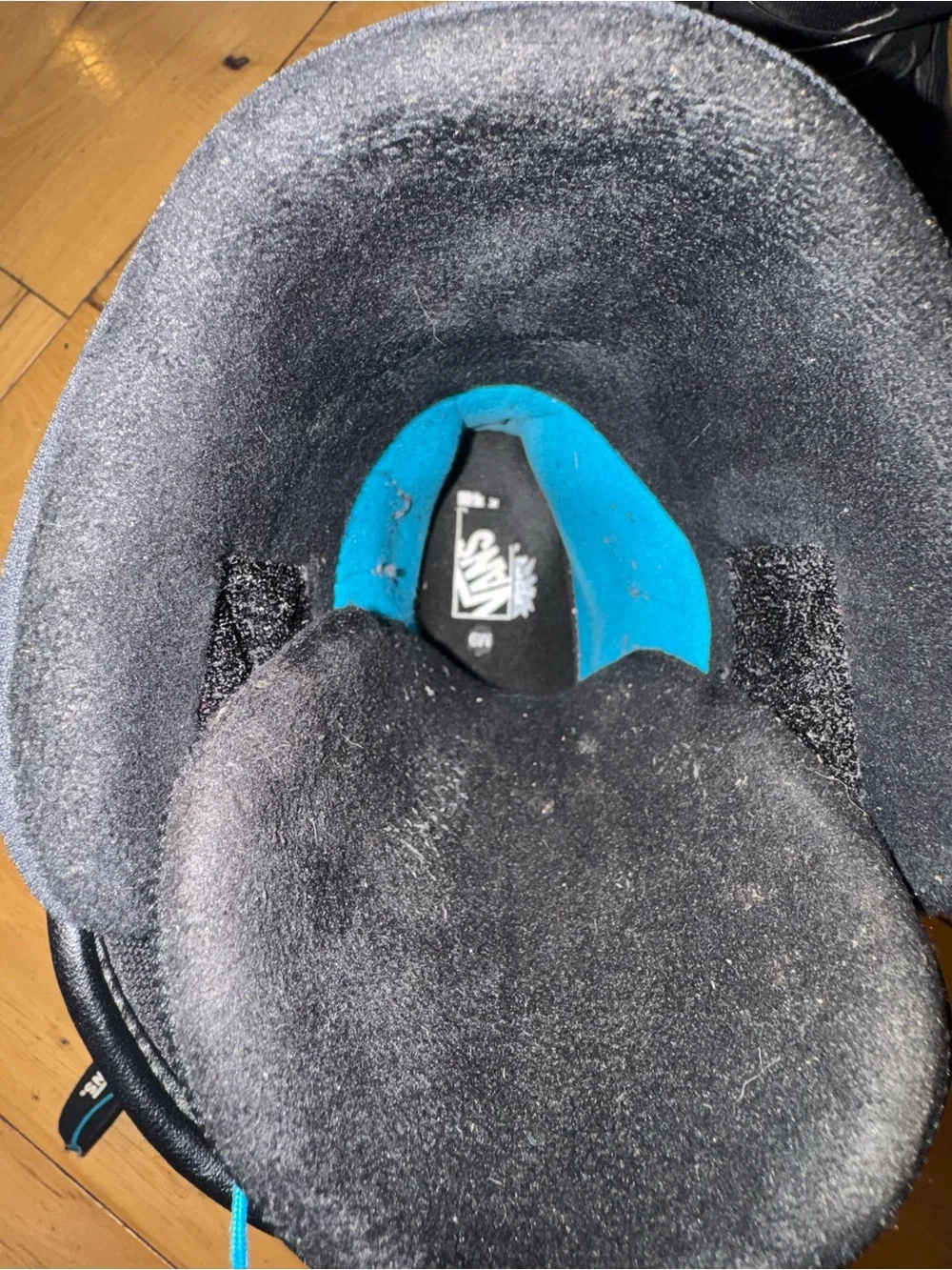Men's Vans Black Snowboard Boots with Blue Accents
